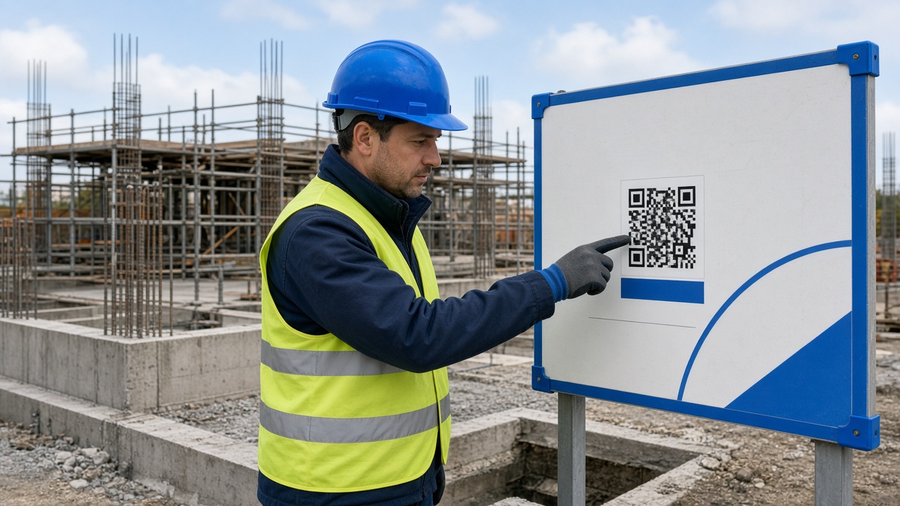 Scanare QR pe etapa de fundație a șantierului